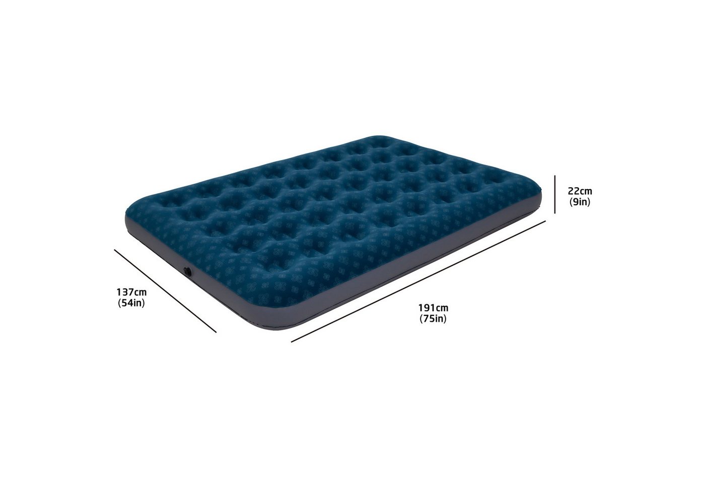 Avenli Luftmatratze Luftbett Camping für 1-2 Personen grün 191x137x22cm Double-Size, (aufblasbar Ideal als Reisebett oder Isomatte, 1-St., für Indoor und Outdoor mit beflockter Oberfläche), Campingmatratze ohne Pumpe