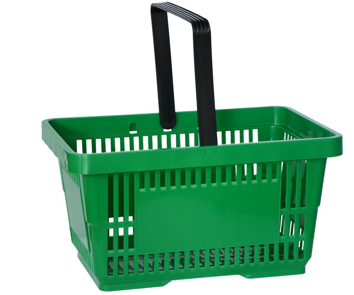 Systafex® Einkaufskorb Einkaufskorb Tragekorb Verkaufskorb mit Griff grün 22l 30kg, 22 l, Industriequalität