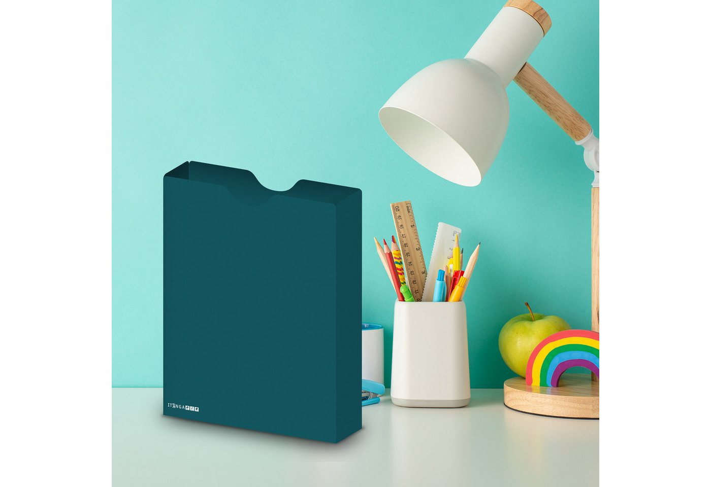 itenga Organisationsmappe itenga Heftbox DIN A4 Hochformat aus PP Kunststoff PETROL Bild 2