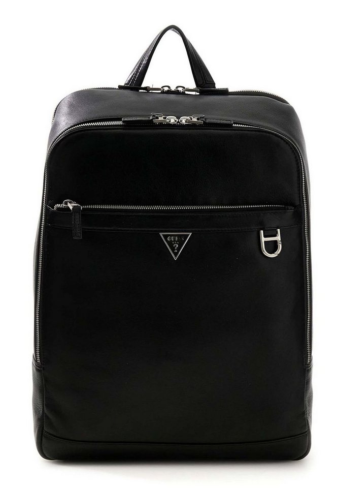 Guess Rucksack Squared Backpack, aus echtem Rindsleder