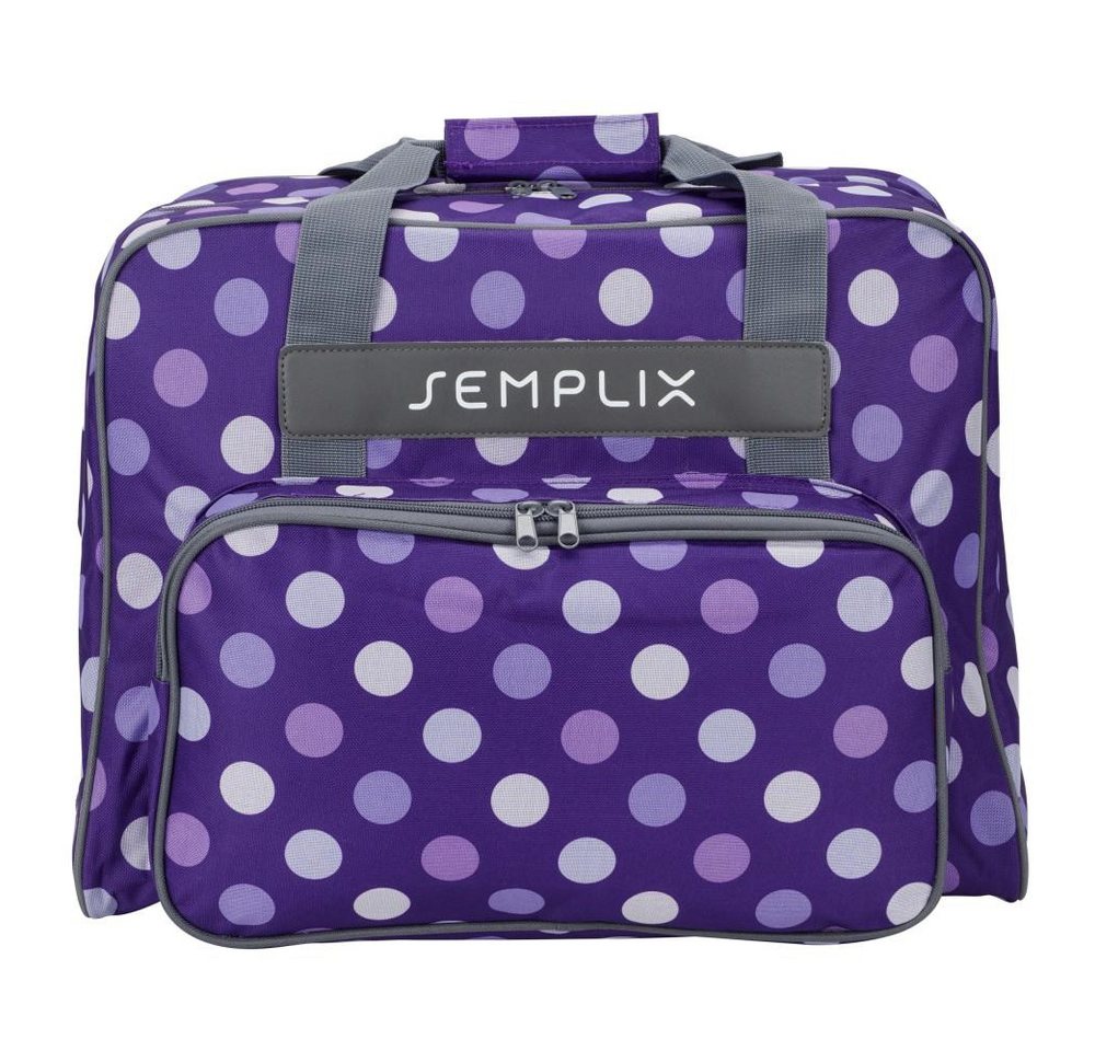 Semplix Nähmaschinentasche - Aufbewahrungstasche mit Reißverschluss Polka Dots Design Bild 3