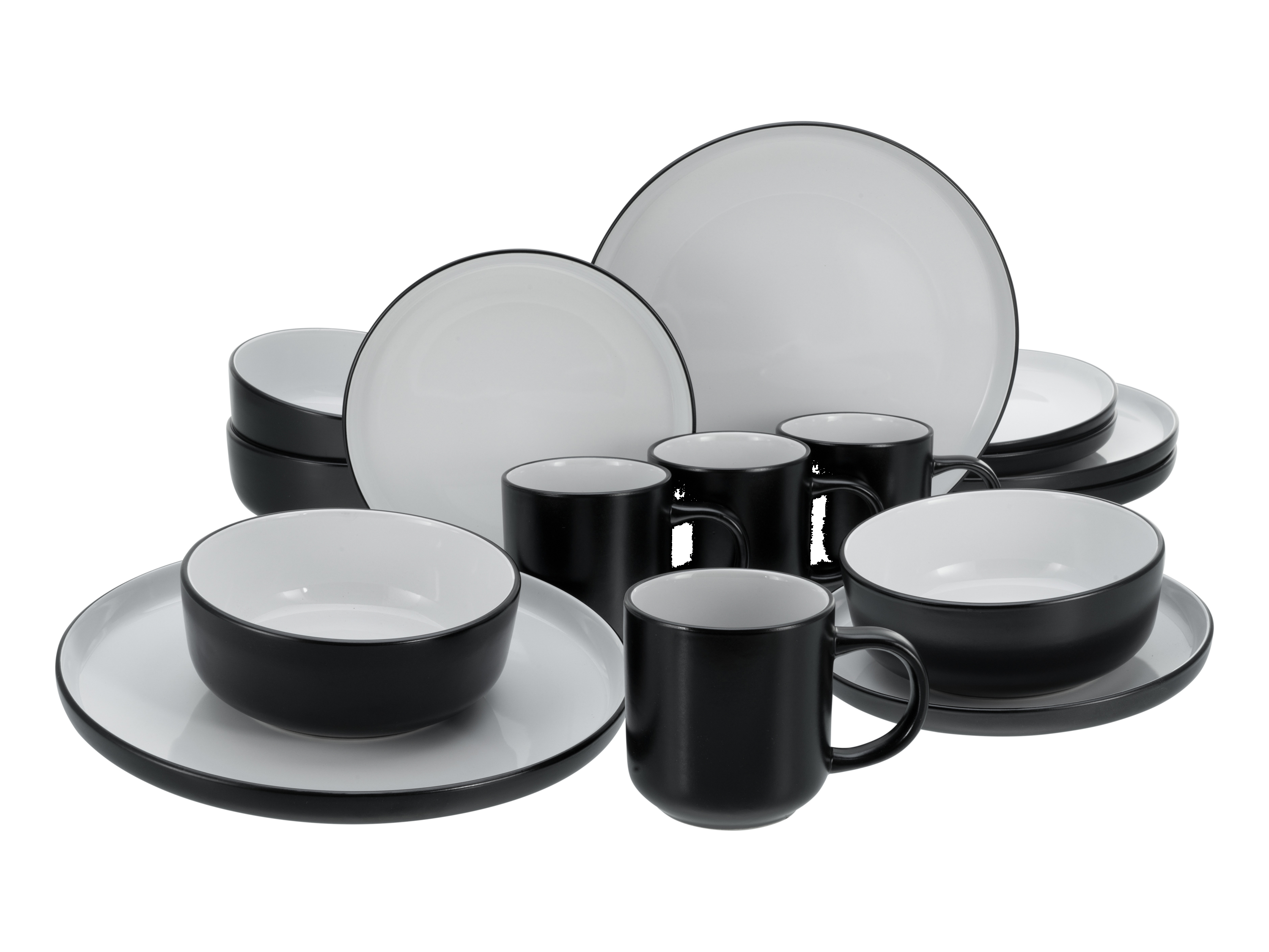 CREATABLE Geschirrset »Nordic Cool Black« (16-teiliges Kombiservice)