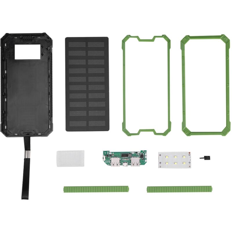 Diy 20000mah Tragbarer Akku-bausatz Mit Schnellladefunktion Und Dual-usb-anschluss – Grüne Powerbank-hülle