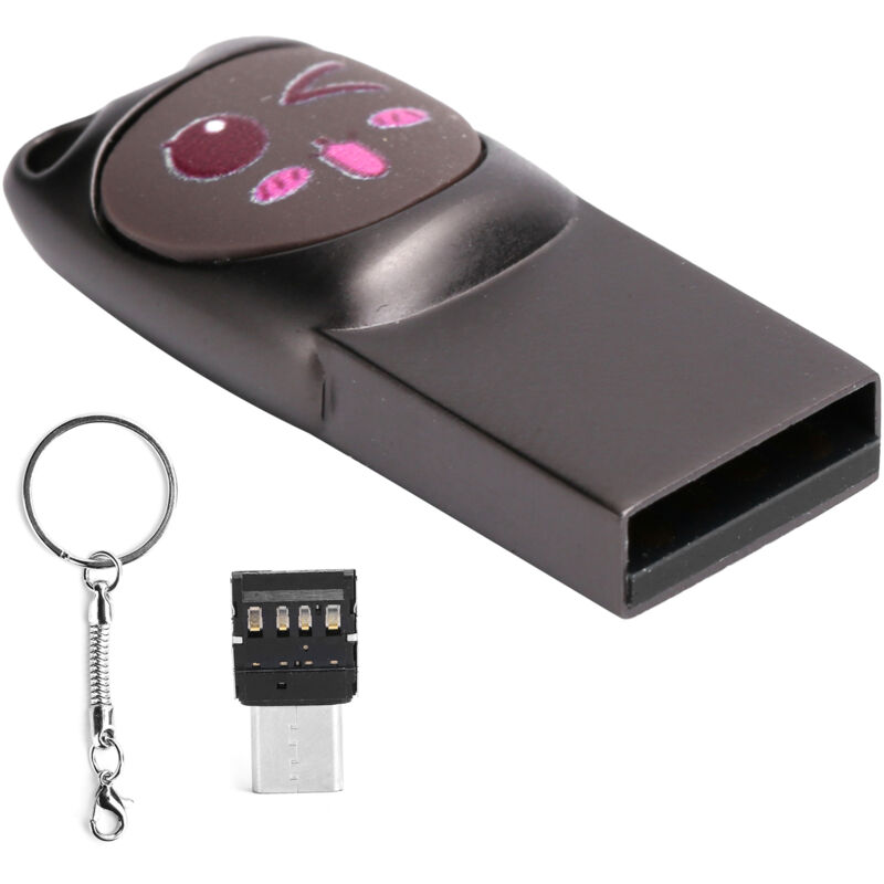 Usb 2.0 Flash-laufwerk Mit Typ-c-adapter, Speicherstick Aus Zinklegierung Für Handy Und Computer (niedliches Graues Design, 16 Gb)
