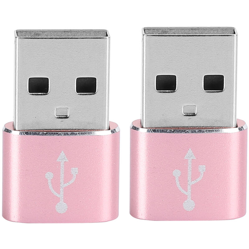 Usb-c-auf-usb-adapter Aus Aluminiumlegierung Zum Laden Und Zur Datenübertragung – 2 Stück (pink)