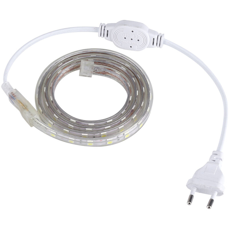 Wasserdichter Smd 5050 Led-streifen, 220 V, 60 Leds/meter, Flexibler Dekorativer Lichtstreifen, 1 M, Weiß