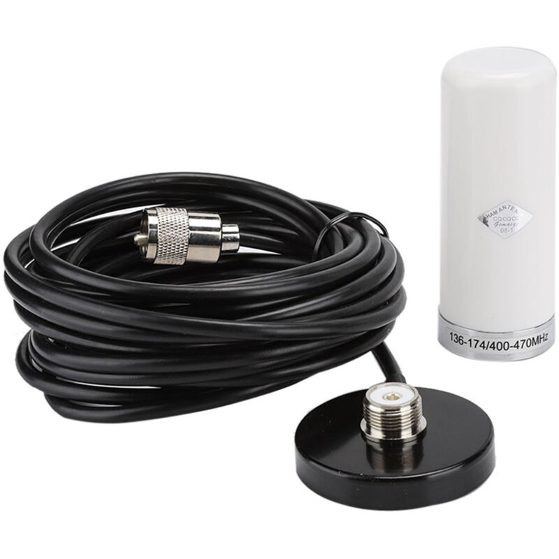 Magnetische Vhf/uhf-fahrzeugantenne Mit Kabel Und Halterung, Dualband, Weiß