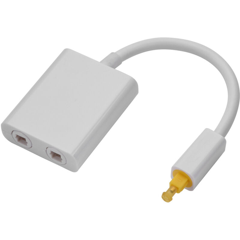 Toslink-audio-splitter-adapter Mit 2 Ausgängen, Digitalkabel Mit 1 Eingang Und 2 Ausgängen, Weiß