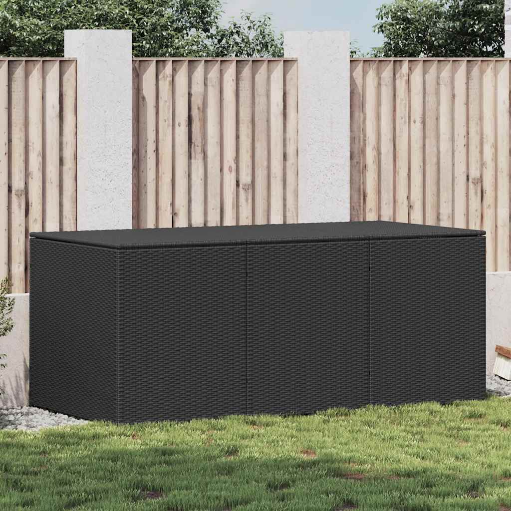 Gartenbox Poly Rattan 180x90x70 Cm Schwarz