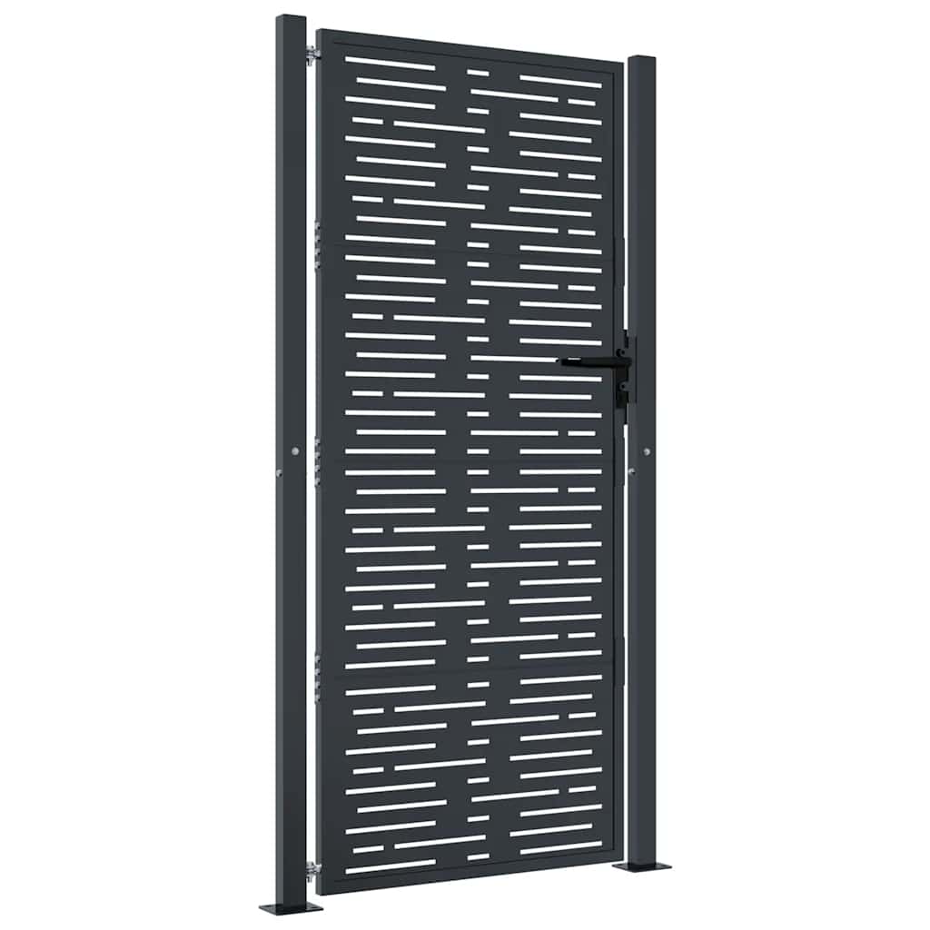 Maison Exclusive - Gartentor Anthrazit 100x200 Cm Stahl Quadratis