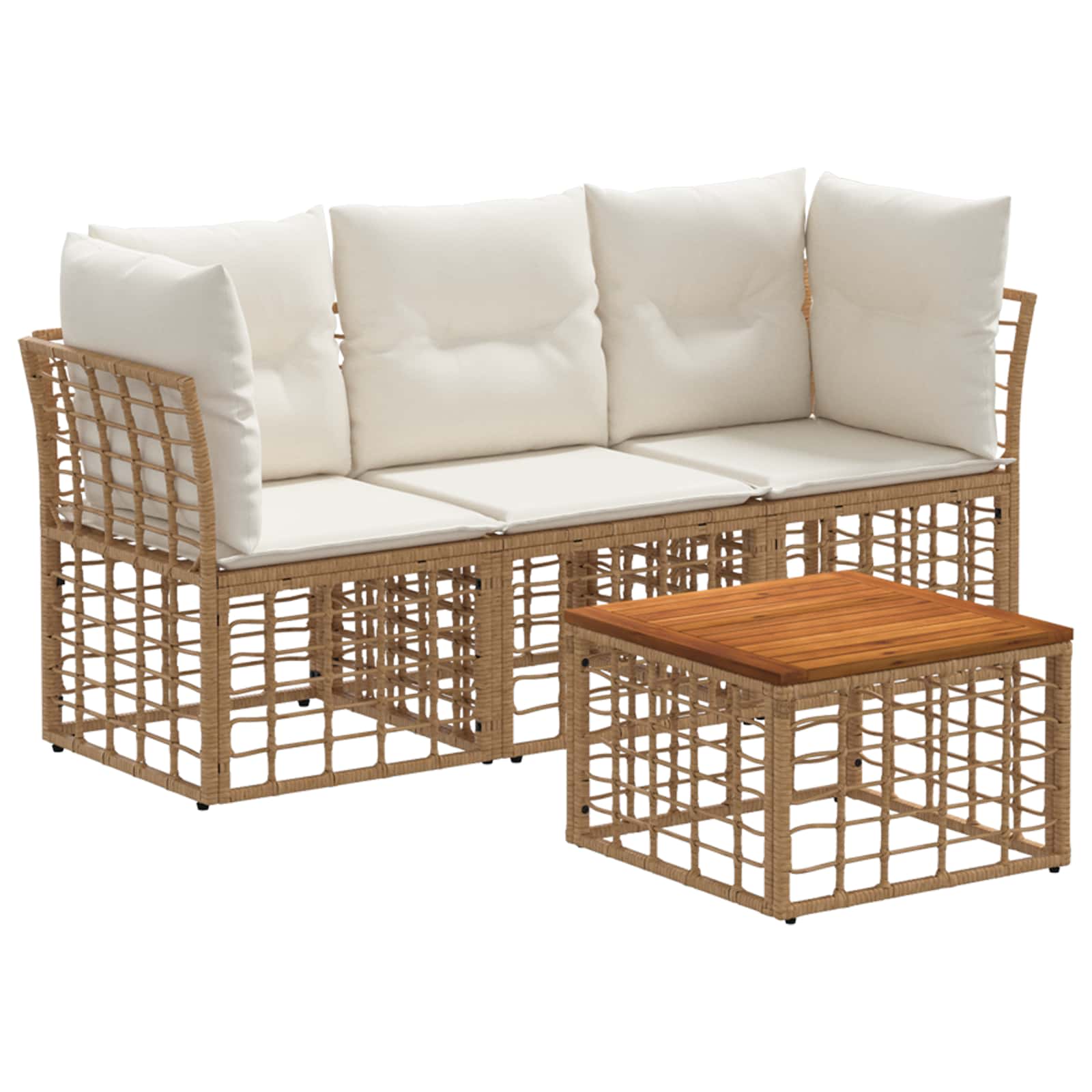 Maison Exclusive - Outdoor-sofagarnitur 4 Stk. Natürlich Und Crem