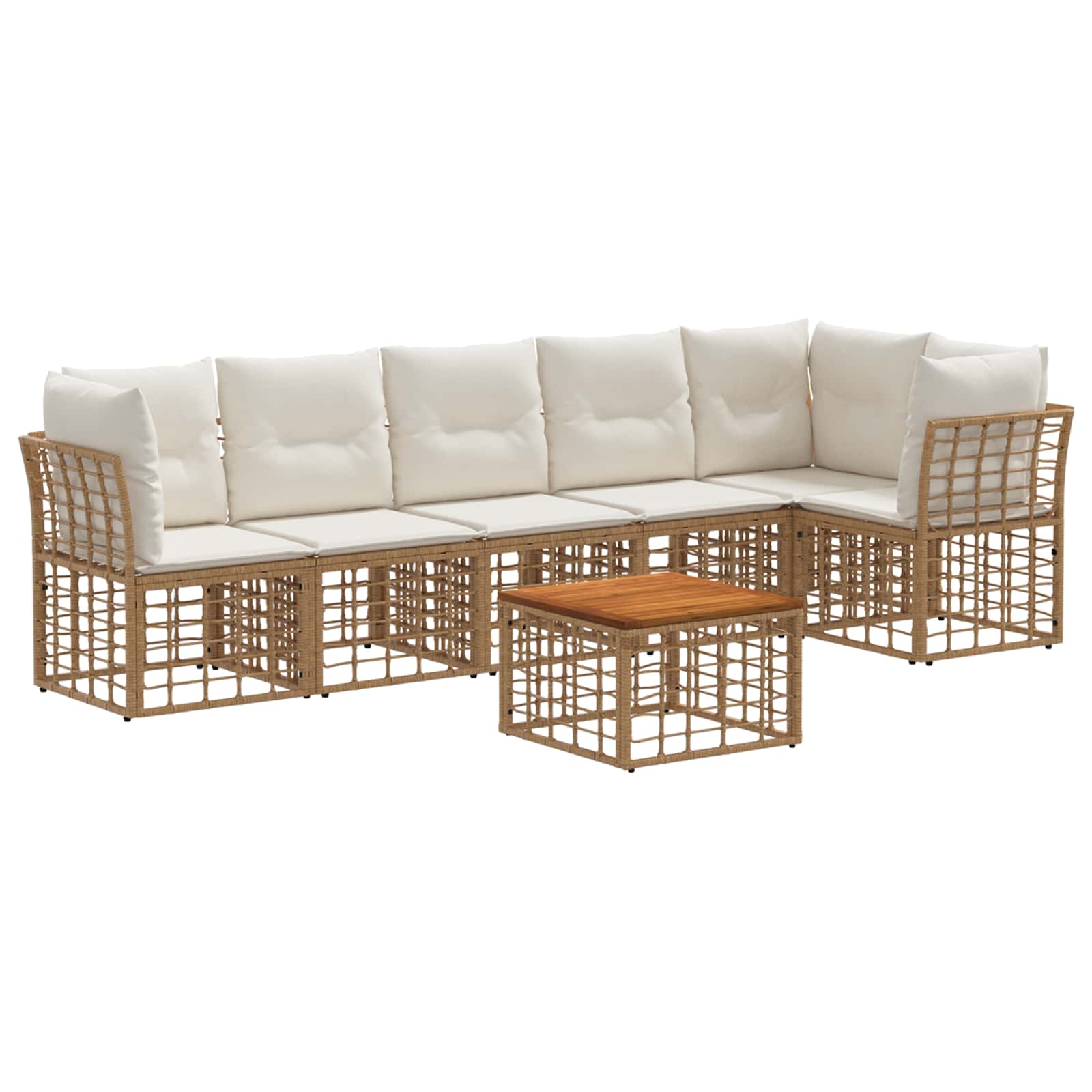 Maison Exclusive - Gartensofa-set 7 Stk. Natürlich Und Cremweiß P