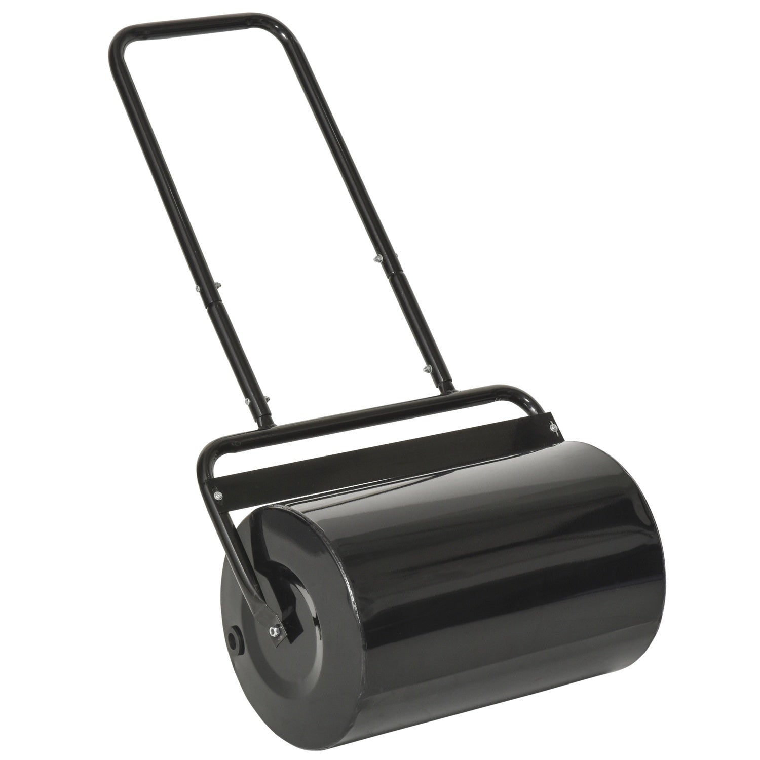Rasenwalze Mit U-griff, Gartenwalze, 32cm Durchmesser, 38l Wasser/62kg Sand, Metall, Schwarz, 57x32,5x107cm