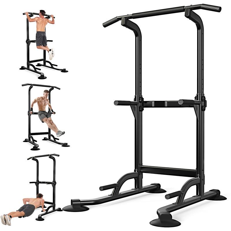 Rattantree – Klimmzugstange Power Tower – Höhenverstellbar (170–210 Cm) – Belastbarkeit 200 Kg – Dip Station Höhenverstellbar – Für Krafttraining Und Klimmzüge Zu Hause