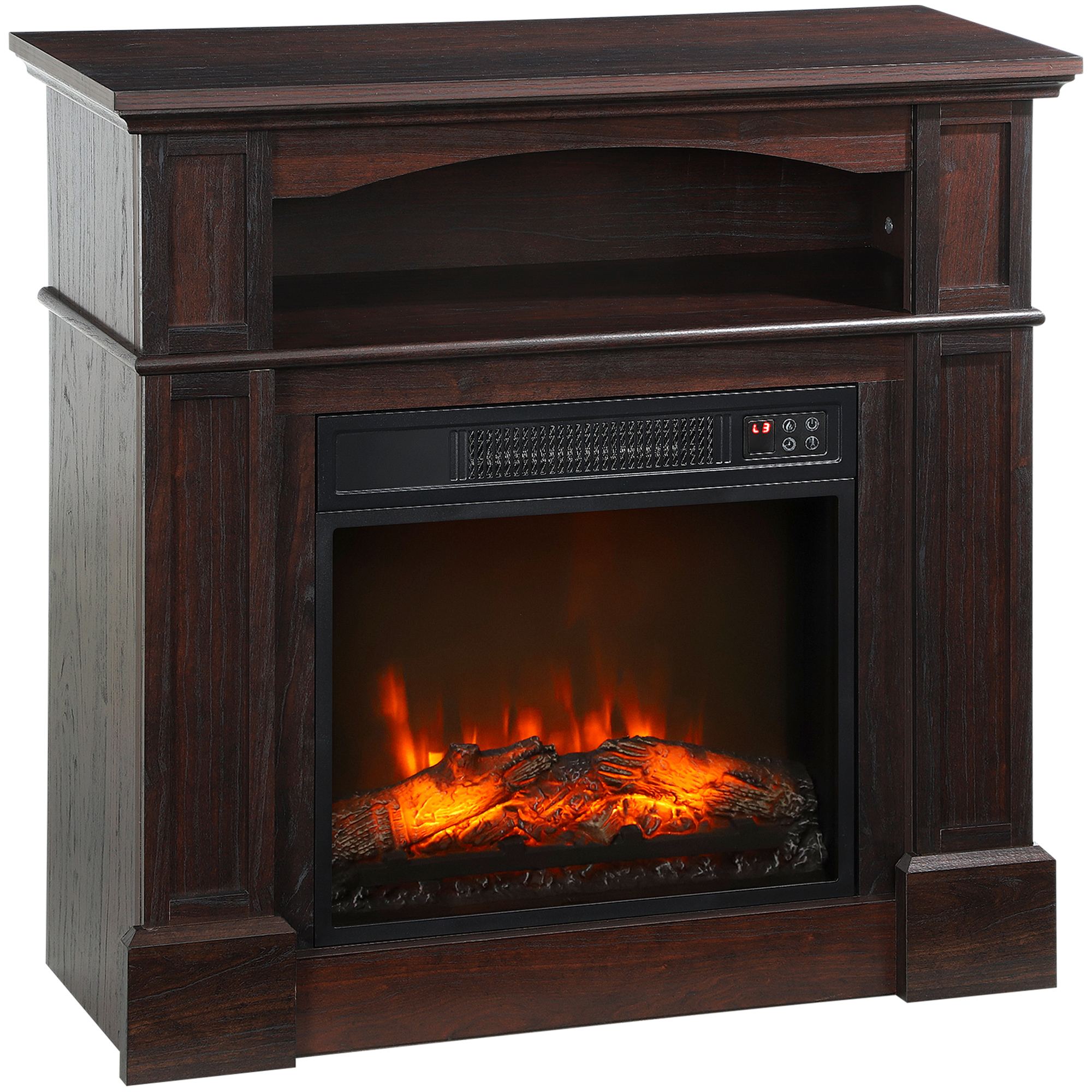Elektrischer Kamin Mit Led-flammeneffekt, Einstellbarer Helligkeit Und Fernbedienung – 1800 W – 80,5 X 32,3 X 80,5 Cm
