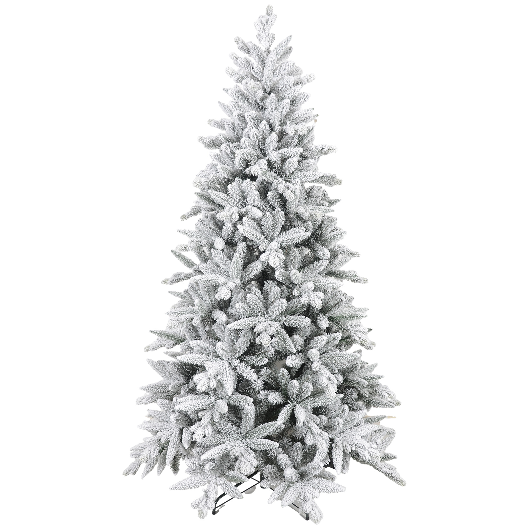 Weihnachtsbaum 180 Cm, Schneebedeckt, Flammhemmend, Metallfuß, Formbare Äste, Grün