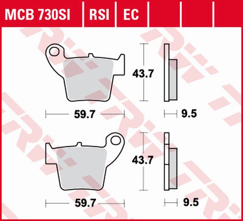 Trw Zf Bremsbeläge Kh346 Organisch Für Honda Cr 125/250 (02-07) Und Crf 450 (02-17), Hinten