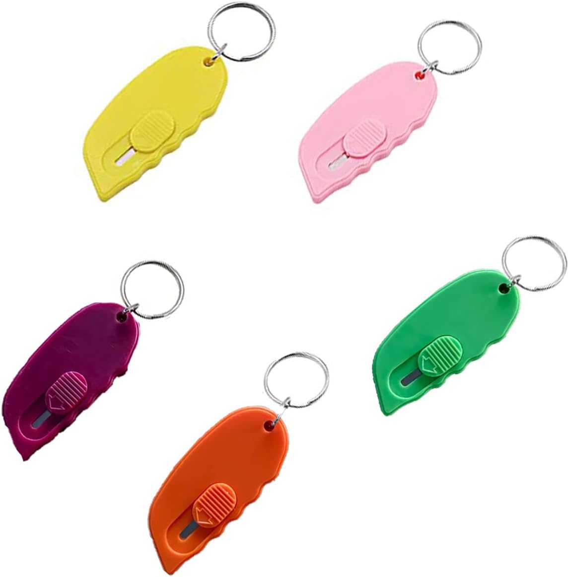 Mini Ouvre-boîte Avec Mécanisme Rétractable, Ensemble De 5 Pièces, Coupe-lettres Avec Lame De Sécurité, Ouvre-boîte Pour Porte-clés, Couteau Rétractable Portable, Couteau De Sécurité