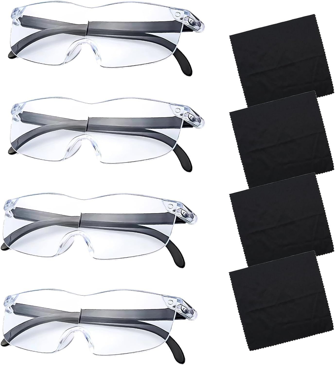Set De 4 Loupes : 300 %, 500 %, 800 %, 1000 % De Grossissement, Filtre Anti-lumière Bleue, Lunettes De Grossissement Pour Seniors, Porteurs De Lunettes, Couture, Bricolage, Réparations, Lecture