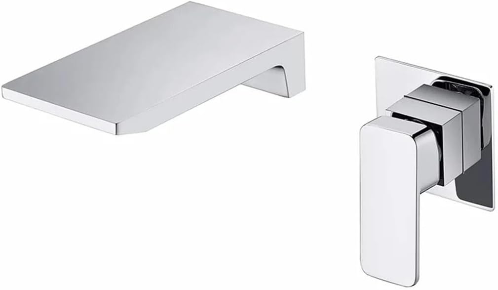 Robinet De Lavabo En Chrome Avec Effet Cascade, Robinet Mural À Levier Unique, Robinet De Baignoire À Effet Cascade