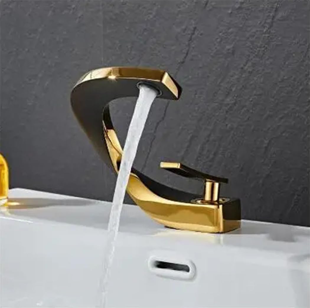 Robinet De Lavabo En Laiton Or Blanc, Mitigeur Pour Eau Chaude Et Froide, Robinet Surélevé Pour Lavabos, Robinet En Or Rose-blanc