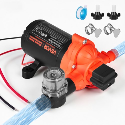 Membranpumpe, 12 V Dc, 15,1 L/min, Selbstansaugende 3-kammer-membranwasserpumpe Mit Automatischem Druckschalter, 2,75 Bar Druck, Für Wohnmobil, Wohnwagen, Schiff, Yacht, Autowäsche