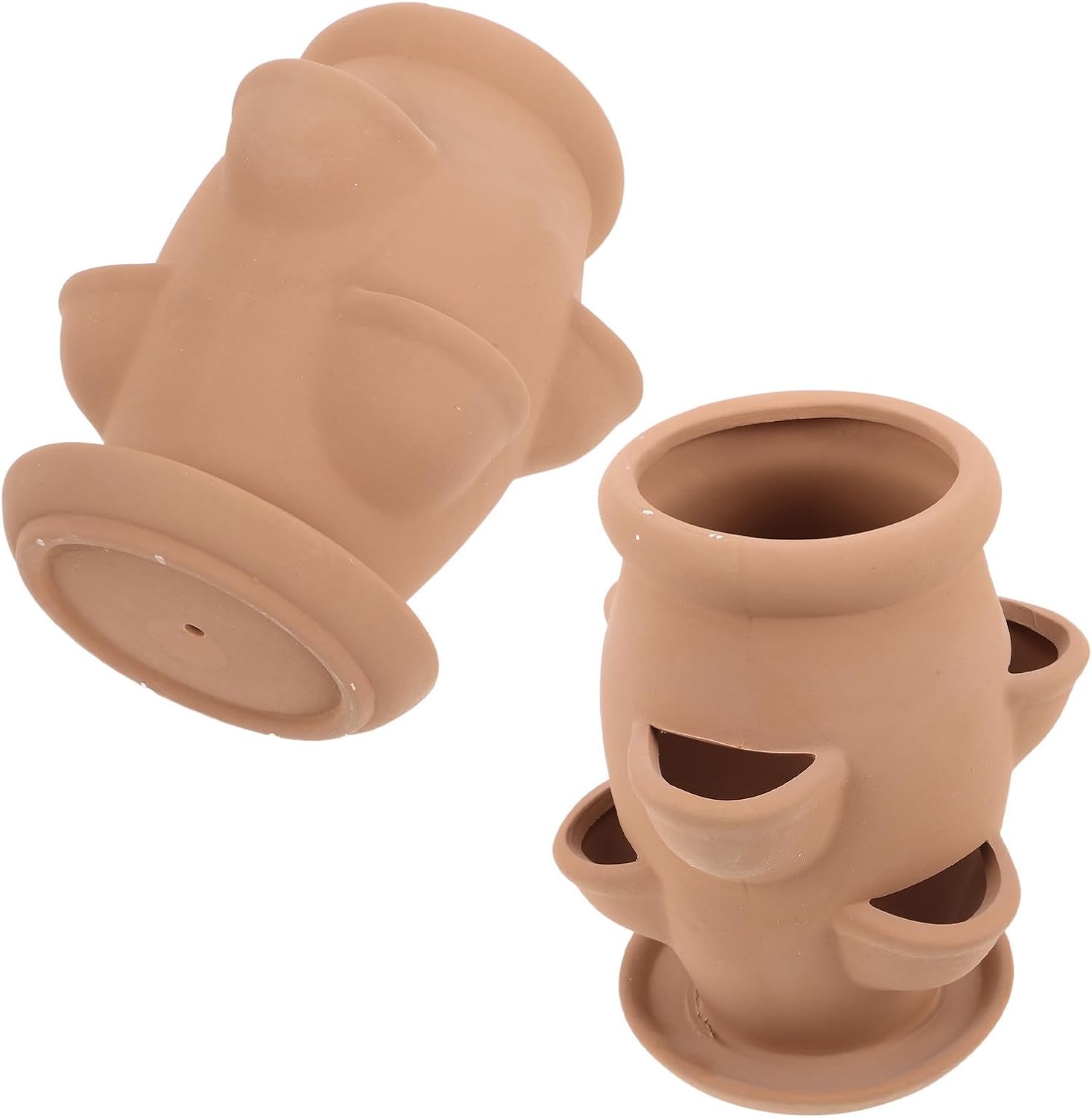 Ensemble De 2 Pots En Terracotta Avec 6 Poches Chacun, Pots Légers (19 X 15 X 15 Cm) Pour Orchidées Et Succulentes, Pour L'Intérieur Et L'Extérieur (balcon Et Terrasse).