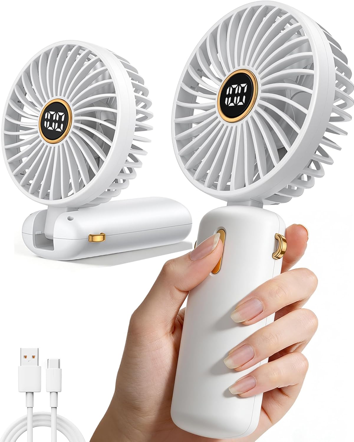 Mini Ventilateur De Poche Portable – Petit Ventilateur Portatif Rechargeable Usb – Silencieux – Fonctionne Sur Piles – Ventilateur Portatif – Pour Bureau/table/visage/voyage/extérieur/usage Personnel