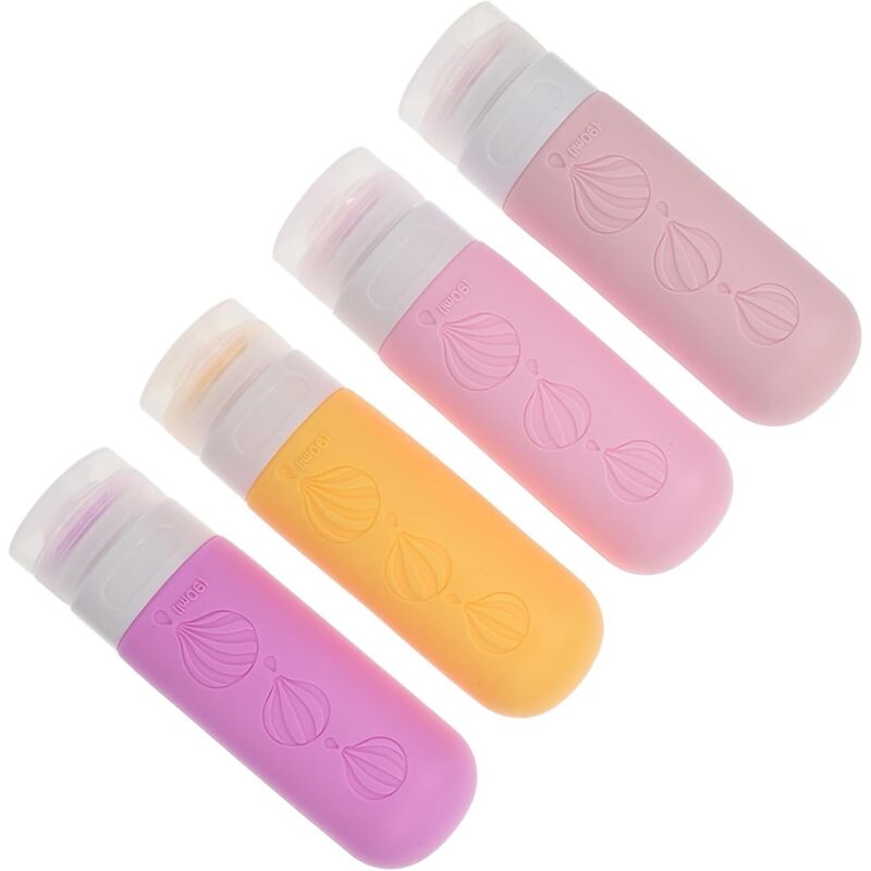 Wiederverwendbare, Quetschbare Silikon-reiseflaschen – 4er-set Für Shampoo, Lotion Und Gel, Ideal Fürs Handgepäck – Ulisem