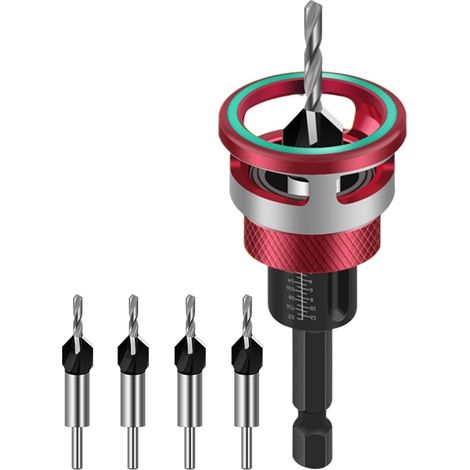 Set Mit 4 Tragbaren, Vielseitigen, Verstellbaren Senkbohrern Zum Bohren In Holz, Für Tischlerarbeiten, Möbel, Schränke, Für Den Innen- Und Außenbereich