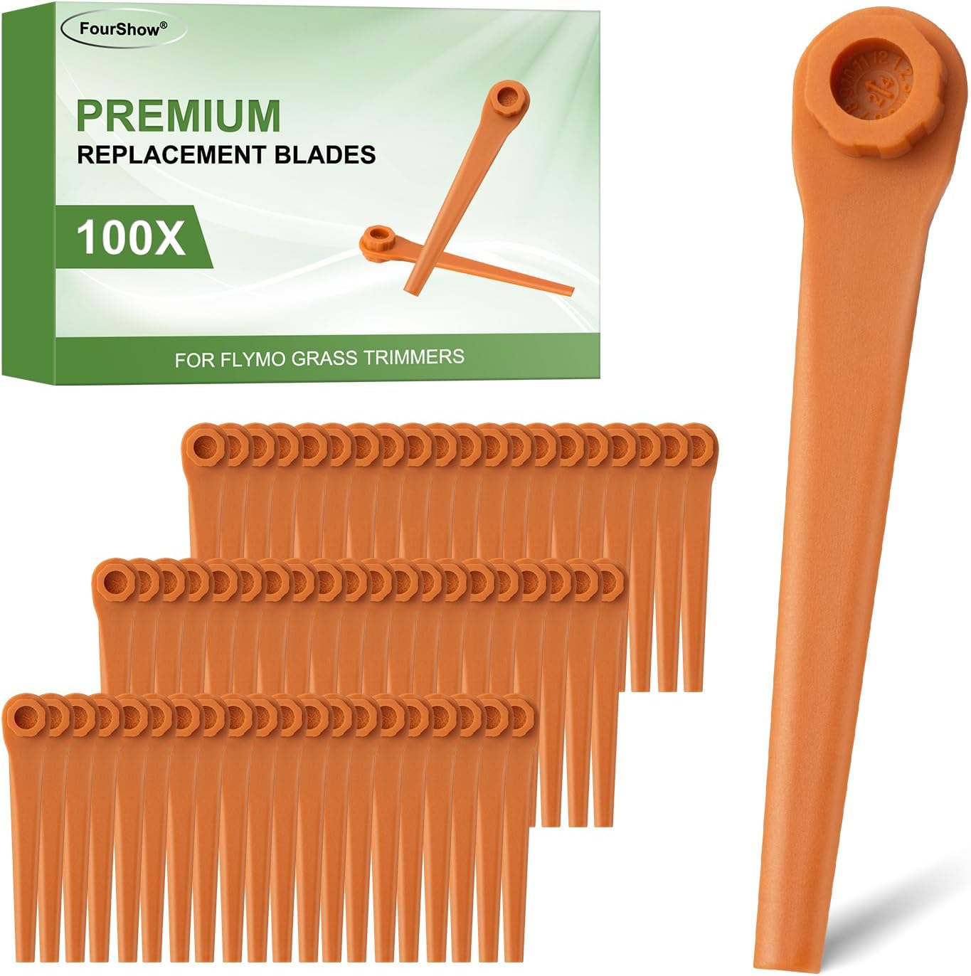 Lot De 100 Lames En Plastique Fly083, Compatibles Avec Les Lames De Rechange Flymo Simplitrim Li Easitrim 230 (référence 598523101).