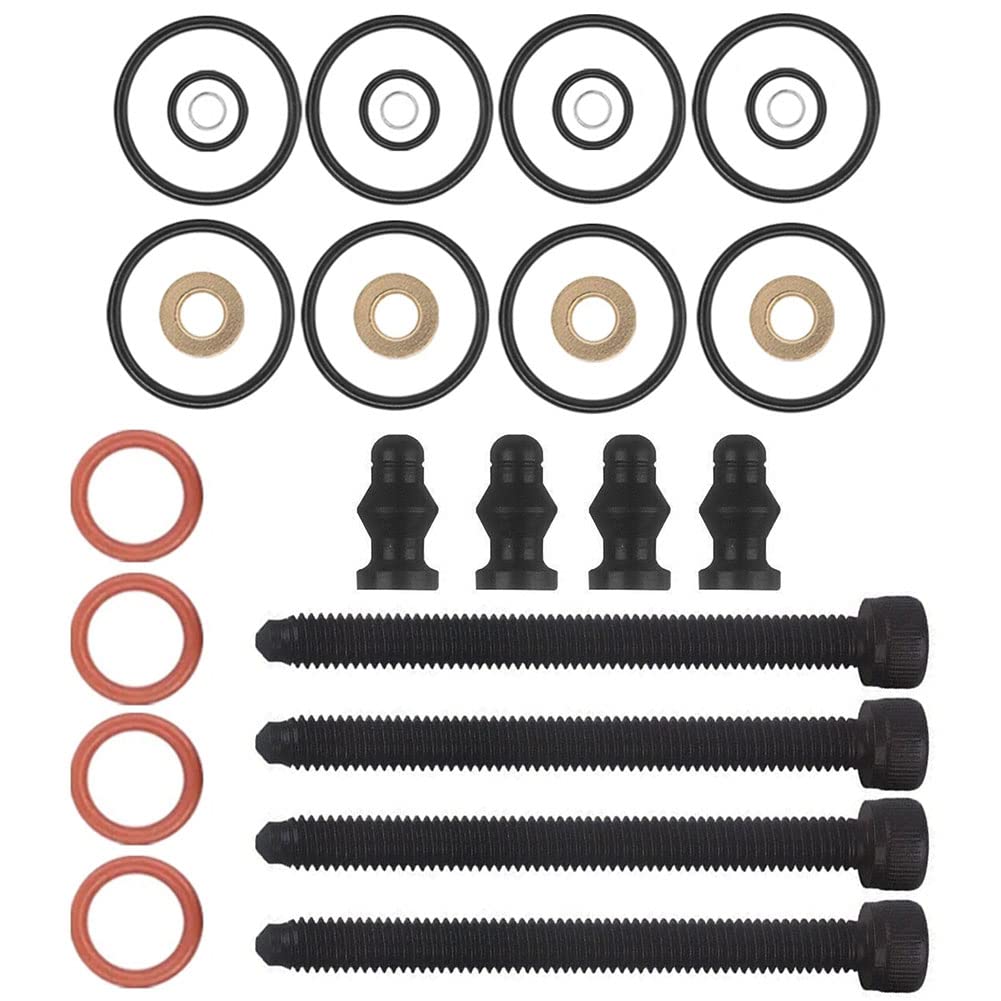Kit De 4 Joints D'Étanchéité Pour Injecteurs De Carburant 1417010997, Compatible Avec Les Moteurs 1.9 Et 2.0 Tdi Axb, Axr, Ajm, Anu, Arl, Atd, Atj, Auq, Bmm, Bmp Et Asz.