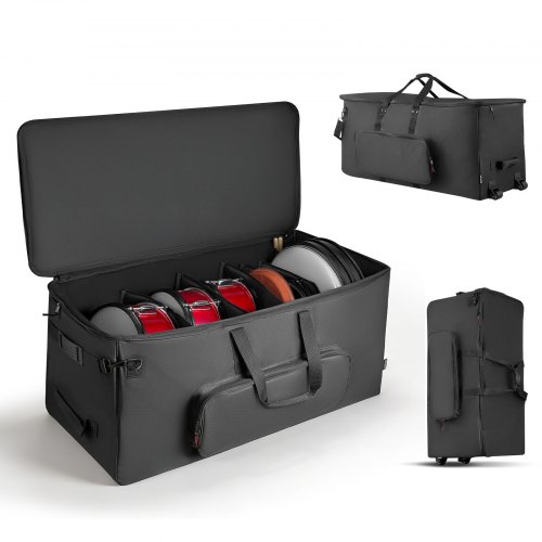 Schlagzeugtasche, Drummer Hardware Bag, 1010x510x440 Mm, Mit 6 Herausnehmbaren Trennwänden, Rollen & 3 Außentaschen, Wasserabweisend & Gepolstert, Sicherer Transport Von Equipment & Instrumente
