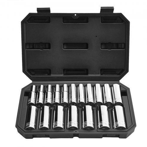 Steckschlüsselsatz 18-tlg. 12,7 Mm Antrieb, Steckschlüssel-werkzeugsatz, Metrische Größe Von 10 Bis 27 Mm, Mit Aufbewahrungskoffer, Klare Markierungen, Verchromter Cr-v-legierungsstahl