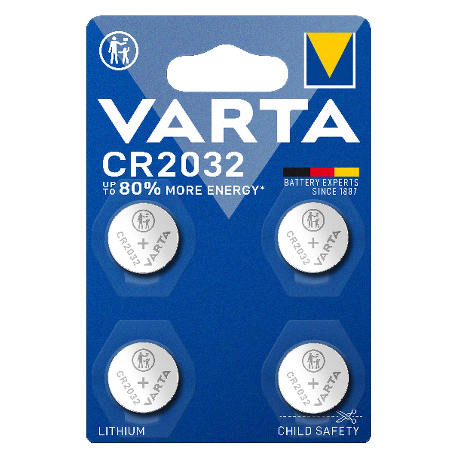 Varta Cr 2032 Lithium-knopfzellenbatterie Für Uhrenfernbedienung 3v 4 Stück