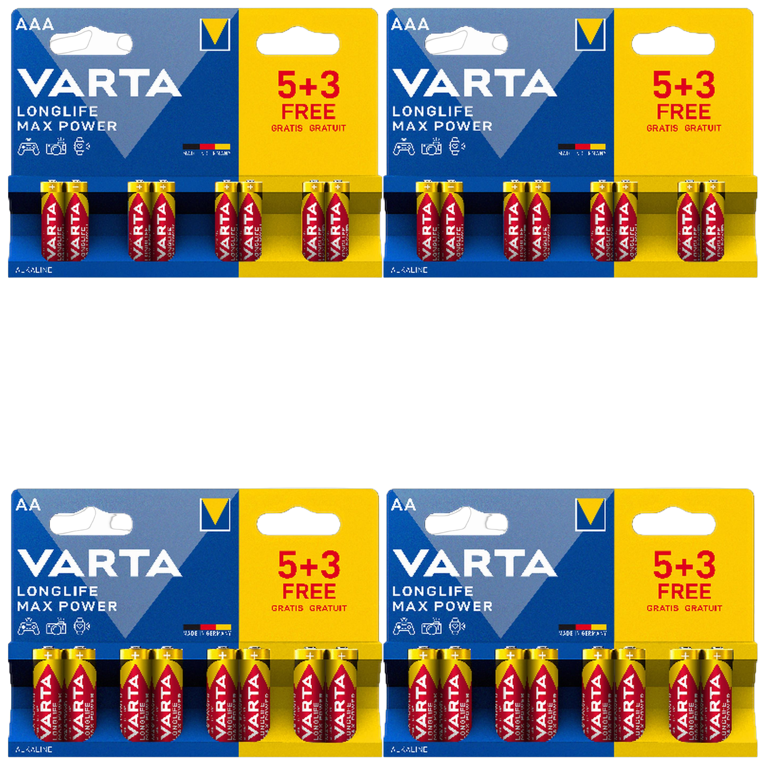Varta Ll Max Batterie-alkaline-sticks Drohnen-kit Aa 8x2 Und Aaa 8x2