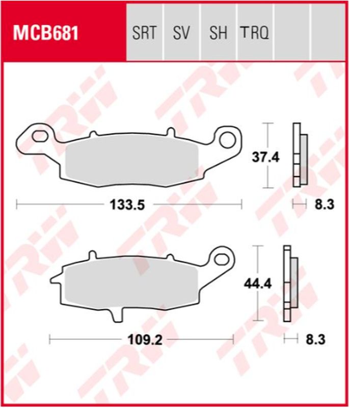 Trw Zf Bremsbeläge Kh231 Sinter Racing Für Kawasaki Er6 (06-16), Versys 650 (07-14), Z 750 (04-06), Zr7 (99-04), W 800 (ab 11), Gpz 1100 (95-98), Vn 1500 (93-04), Vn 1600 (03-08), Vn 1700 (09-17), Suz