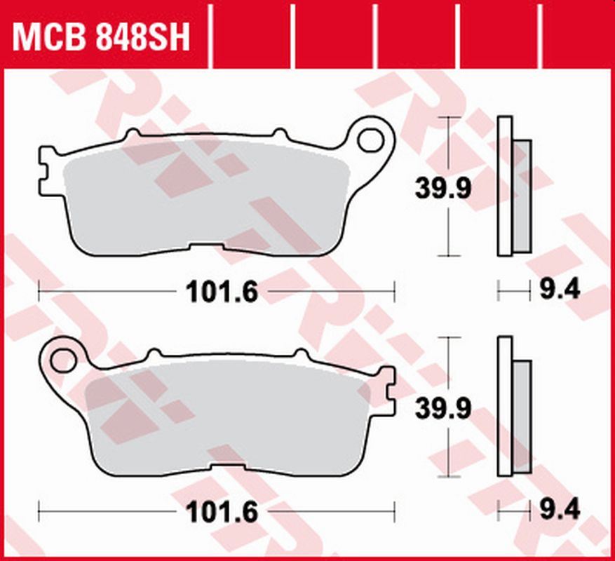 Trw Zf Bremsbeläge Kh636 Sinter Street Für Honda Vfr 1200f (2010–2016) Und Vfr 1200x Crosstourer (2012–), Hinten