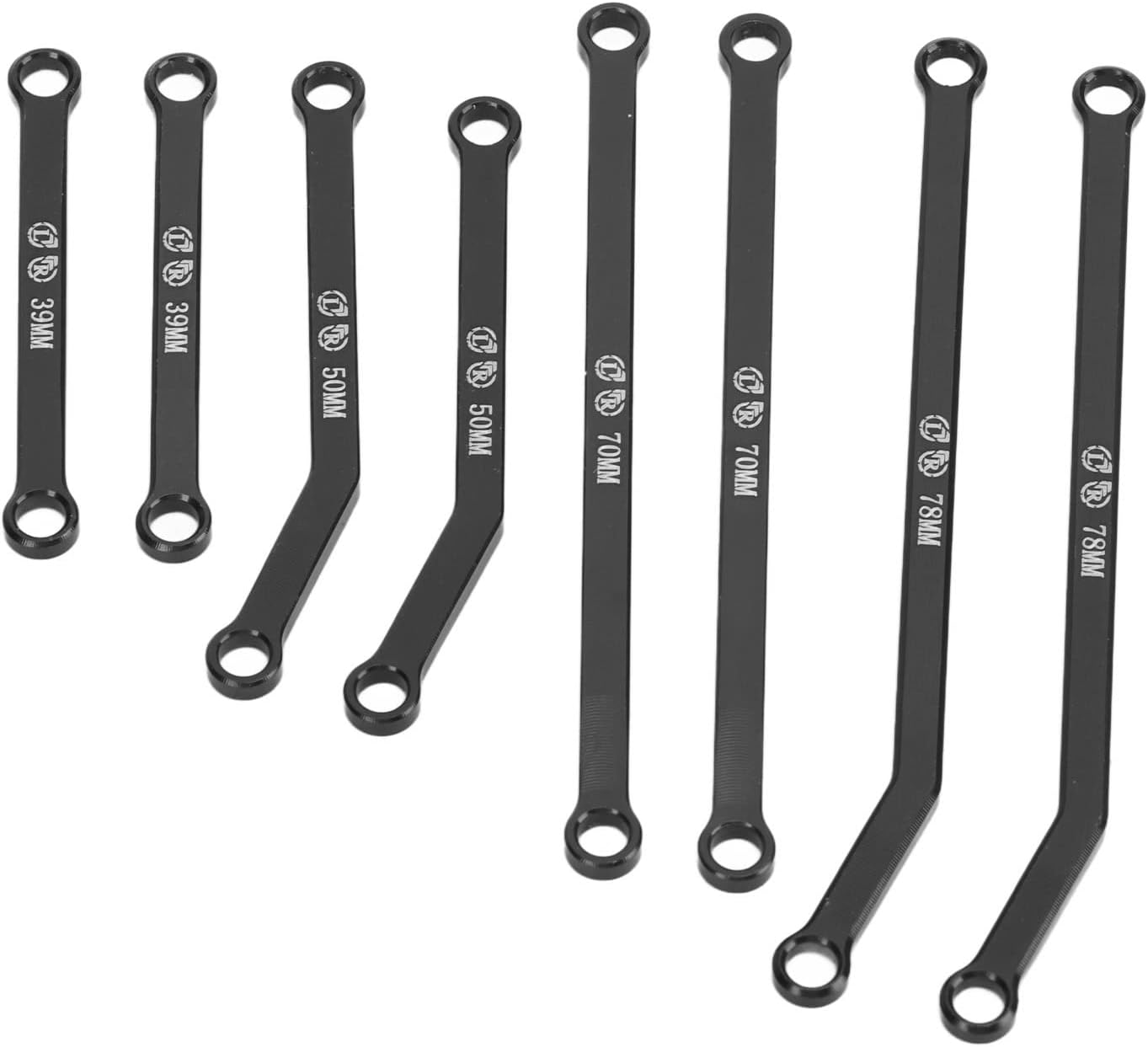 Axial Scx24 1/24 Rc Crawler High Clearance Links Set, Leichte Lenkstangen Aus Aluminiumlegierung, Verbessert Die Fahrstabilität, Ideal Für Wanderer (schwarz)