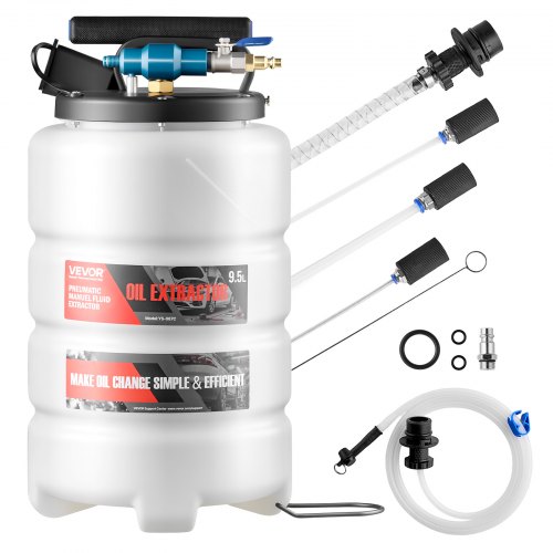 Ölabsaugpumpe 9,5 L, Pneumatisch/manuell, Transferpumpe Mit Schlauch & Drei Verlängerungsrohren, Ölwechselpumpe Mit Pe-tank, Flüssigkeitsabsauger, Ölpumpe Für Autos, Rasenmäher, Boote