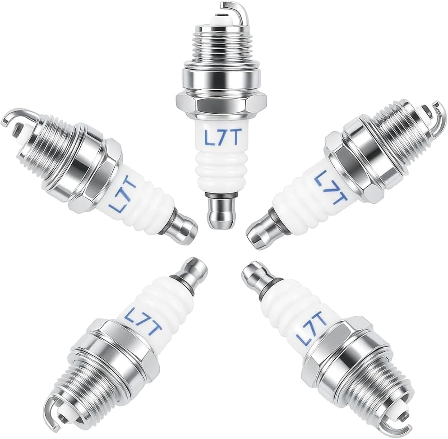 Jeu De 5 Bougies D'Allumage L7t Compatibles Avec Ngk Bpmr7a Et Bosch Wsr6f, Wsr5f Et Autres Bougies D'Allumage Accessoires Pour Tronçonneuses, Tondeuses À Gazon Et Petits Moteurs.