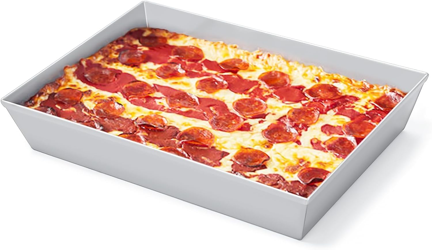 Plaque À Pizza Style Detroit, 35 X 25 Cm, Sans Bpa, Antiadhésive, Anodisée Dure, Profonde, Plaque À Pizza Sicilienne Pour Four