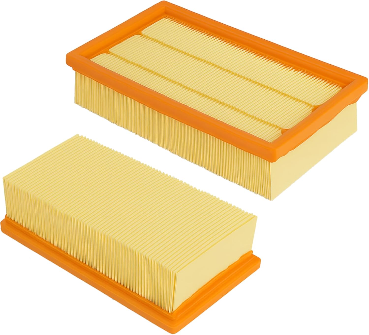 Lot De 2 Filtres Plissés Plats, Compatibles Avec Nt 25/1 Ap, Nt 35/1 Ap, Nt 35/1, Nt 45/1, Nt 55/1, Nt 361, Nt 561, Nt 611 Tact, Te, M, Eco Pour 6.904-367.0/69043670