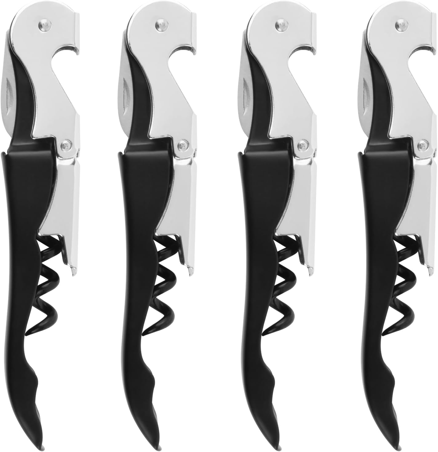 Ensemble D'Outils De Bar À Vin Professionnel De 4 Pièces, Tire-bouchon 3-en-1 En Acier Au Carbone Pour Bouteilles De Bière Et De Vin, Tire-bouchon De Service Et Coupe-foil Pour Sommeliers, Serveurs Et