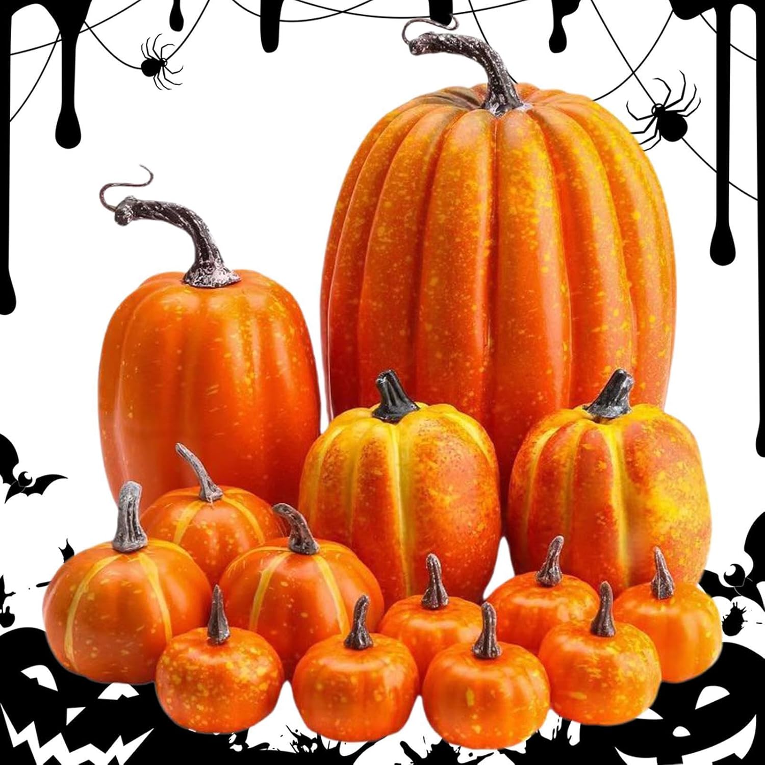 Künstliche Kürbisse Schaumstoff-ernte-tischaufsätze Herbst-halloween-tisch-kürbis-dekoration Für Drinnen Und Draußen, Veranda, Bauernhaus, Party, Saisonales Festival