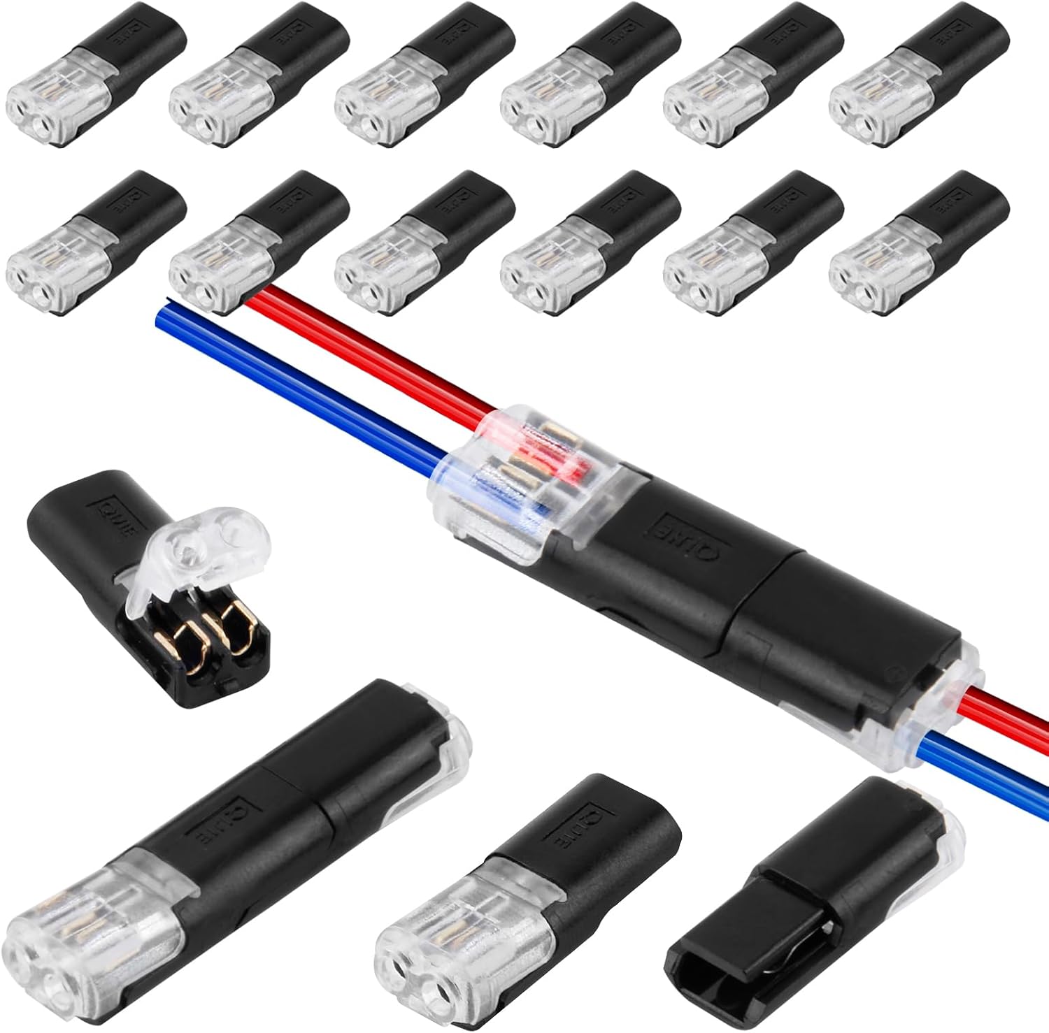 Paquet De 12 Connecteurs Automobiles À 2 Pôles, Connecteurs Étanches Pratiques Et Rapides À Installer – Connecteur De Câble À 2 Pôles – Connecteur De Câble Pour Câbles De Section 18–22 Awg