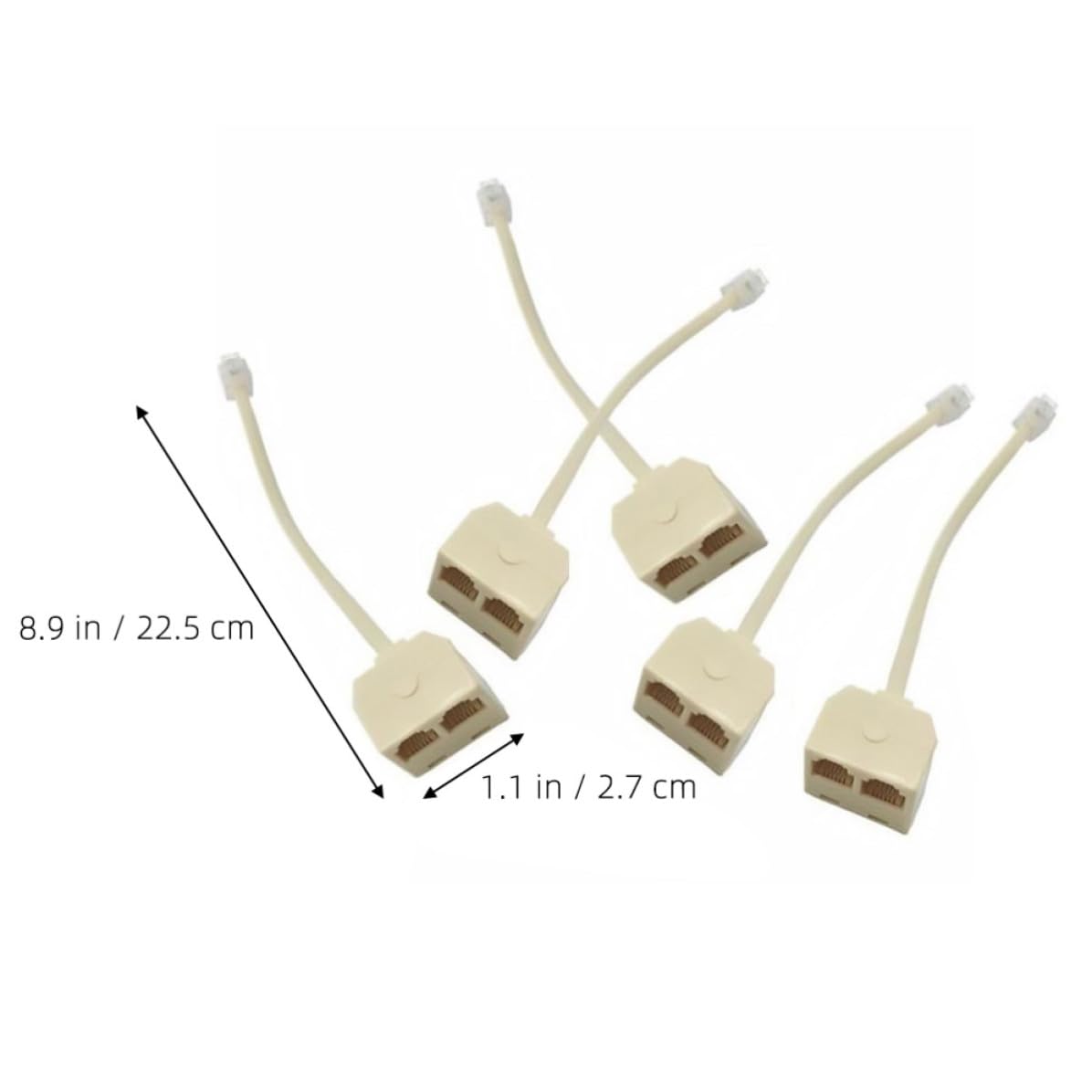Rj11 Répartiteur De Téléphone Fixe 1 Vers 2, Adaptateur Prise/prise, Ensemble De 5 Pièces, Câble 4 Fils, Pour Un Usage Domestique Avec Connexion Stable