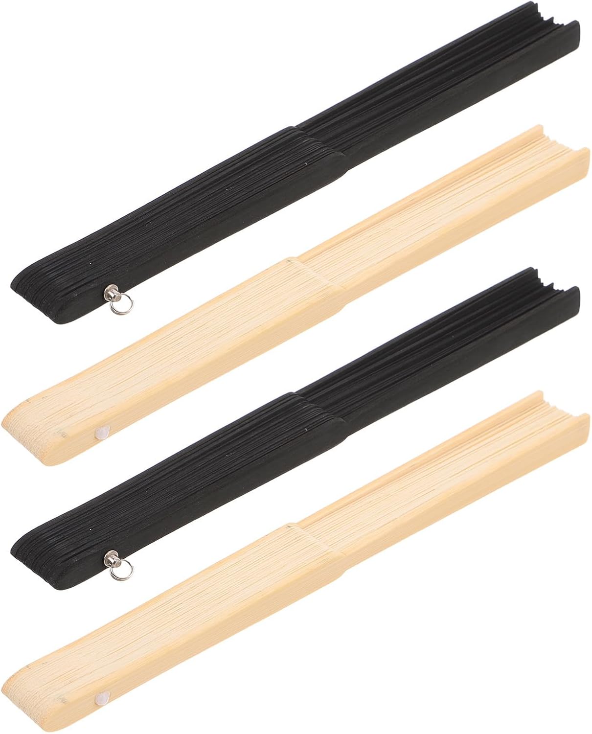 Ensemble De 4 Supports De Ventilateur En Bambou Pliables, Faits À La Main Et Légers, Adaptés Pour Les Fêtes Et La Ventilation Quotidienne