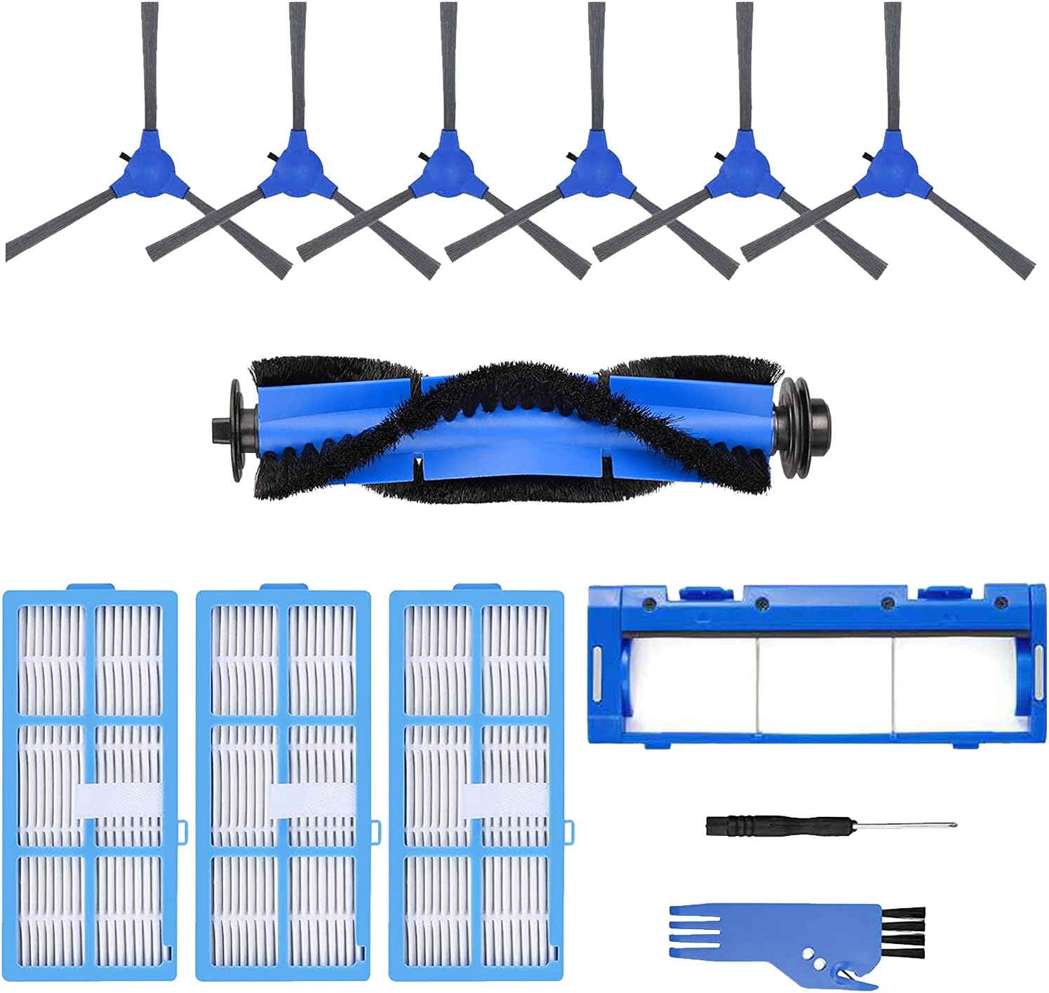 Kit De Rechange Comprenant Chiffon De Nettoyage, Brosse Et Filtre Pour Aspirateurs Robots Kyvol Cybovac E20 E30 E31 (13 Pièces)