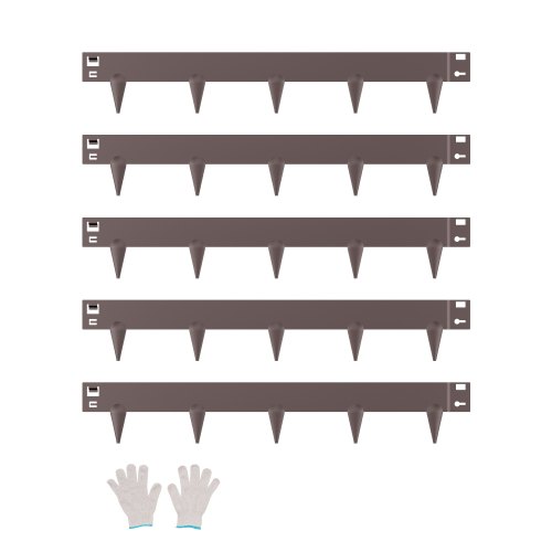 Rasenkante, 5er-pack, 990x156x1,5 Mm, Metall-beeteinfassung, Beetumrandung, Robuste Raseneinfassung, Einfach Zu Installieren, Trennwand Für Blumenbeete, Hofwege, Braun